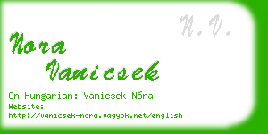 nora vanicsek business card