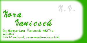 nora vanicsek business card